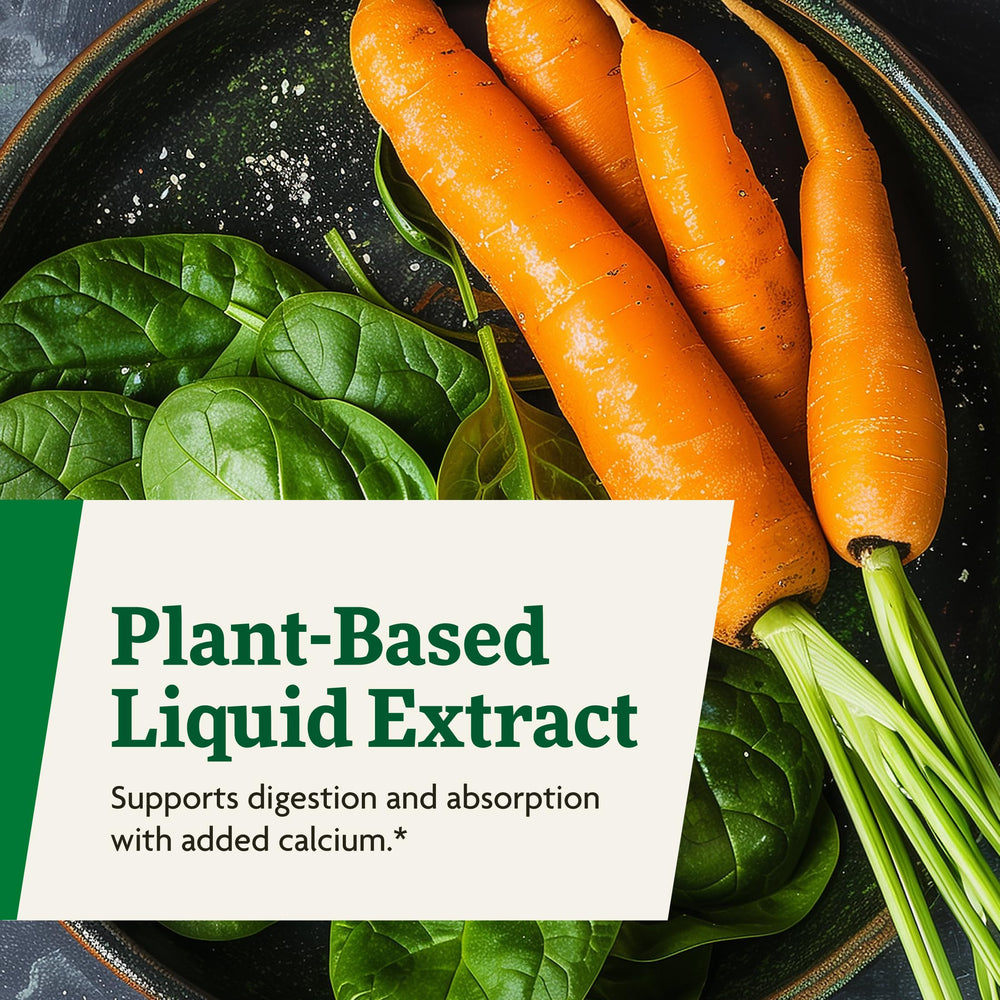 Floradix Calcium Liquid dairy-free allergen-free claim suggests gentle digestion