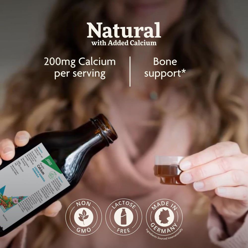 Floradix Calcium Liquid plant blend highlighting vegan formula for diverse diets