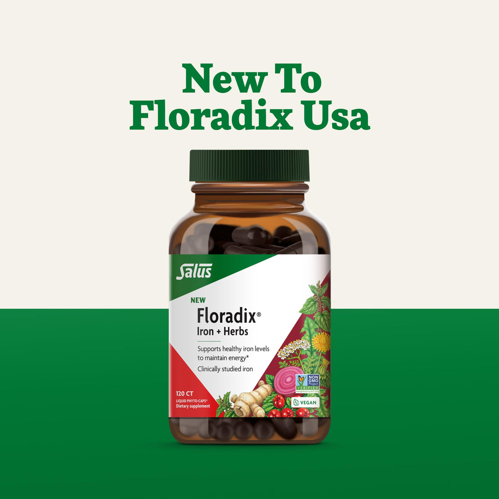 Floradix Iron + Herbs made in Brevard NC tag, quality manufacturing