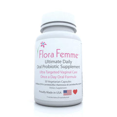 FLORAFEMME daily probiotic capsules pack for convenient once daily use