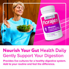 Florajen digestive health image communicates relief from bloating and gas