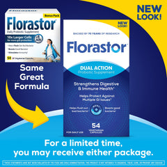Florastor capsules close-up highlighting vegetarian probiotic capsules for digestive support.