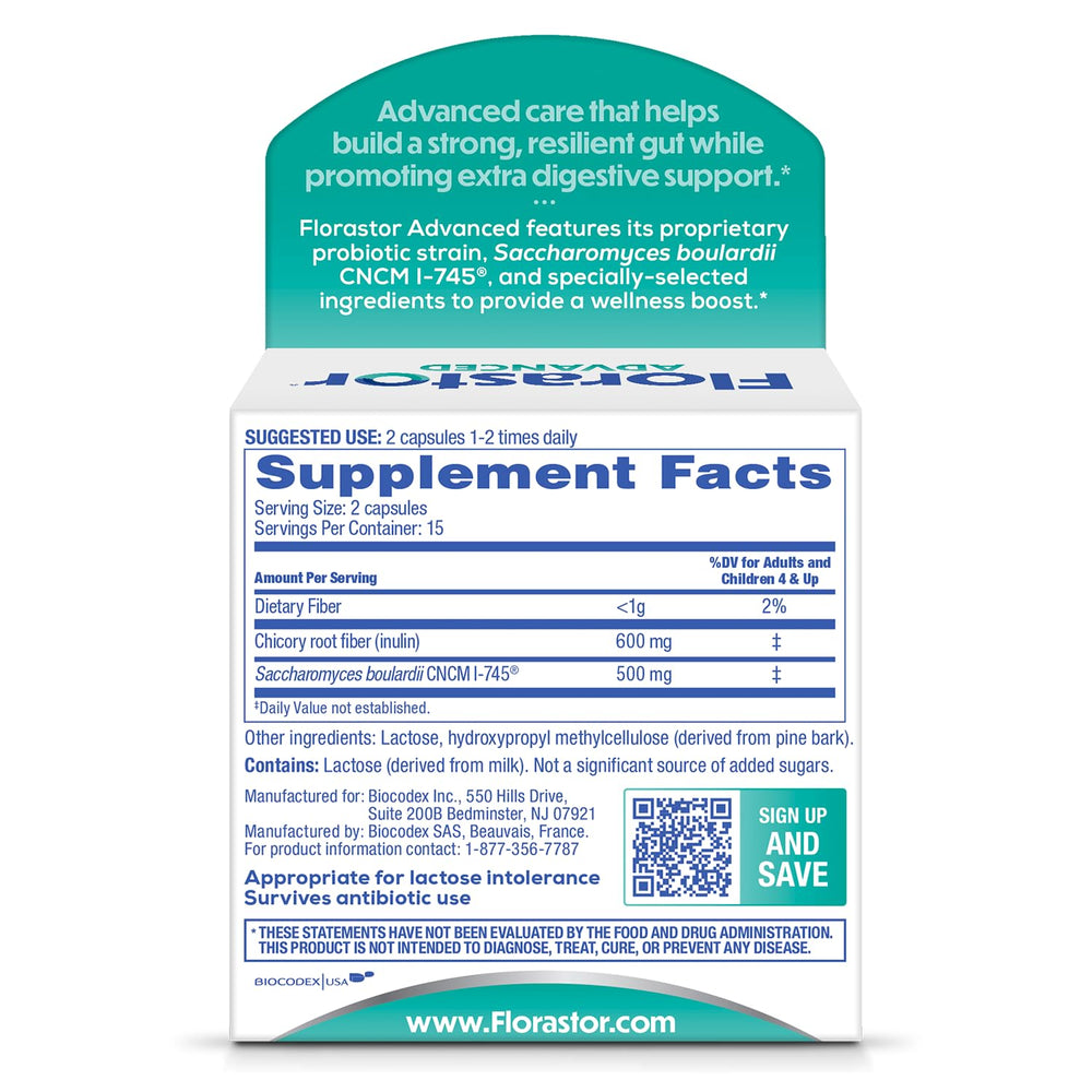 Florastor Select packaging front emphasizing trusted probiotic formula CNCM I-745.