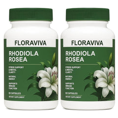 Floraviva Rhodiola capsules bottle for daily focus and calm energy