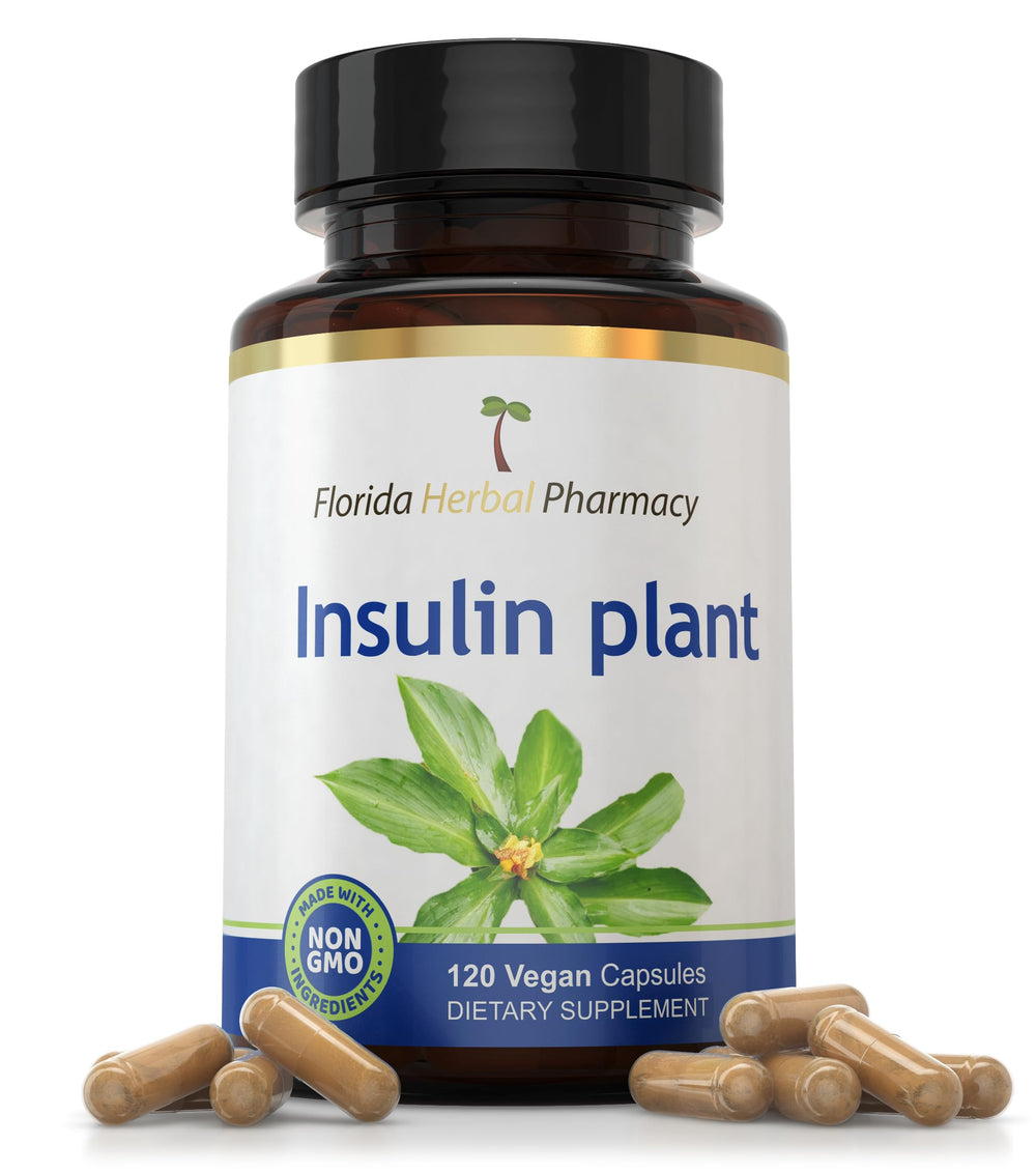 Florida Herbal Pharmacy insulin plant leaf extract bottle for a convenient daily routine.