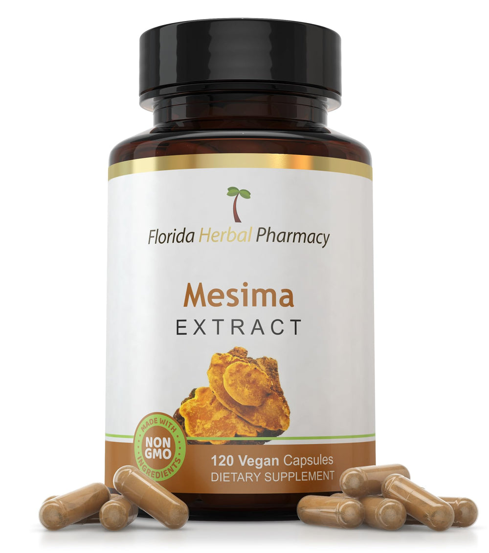 Florida Herbal Pharmacy Mesima extract capsules bottle highlighting daily wellness support.