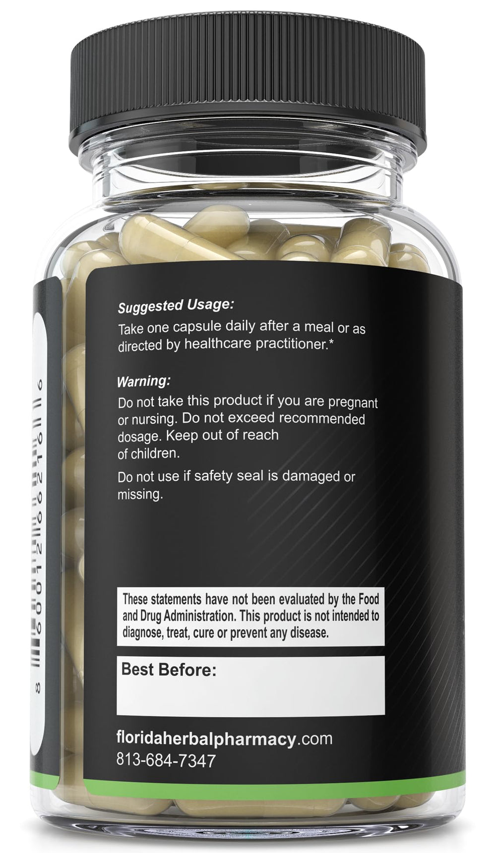 Florida Herbal Pharmacy NRF2 Complex label showing batch number and safety notes