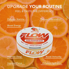 Flow Pouches Mushroom Nootropic hands-free use enables on-the-go work and study.