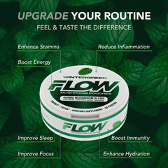 Flow Pouches display showing 5 can pack for convenient purchase