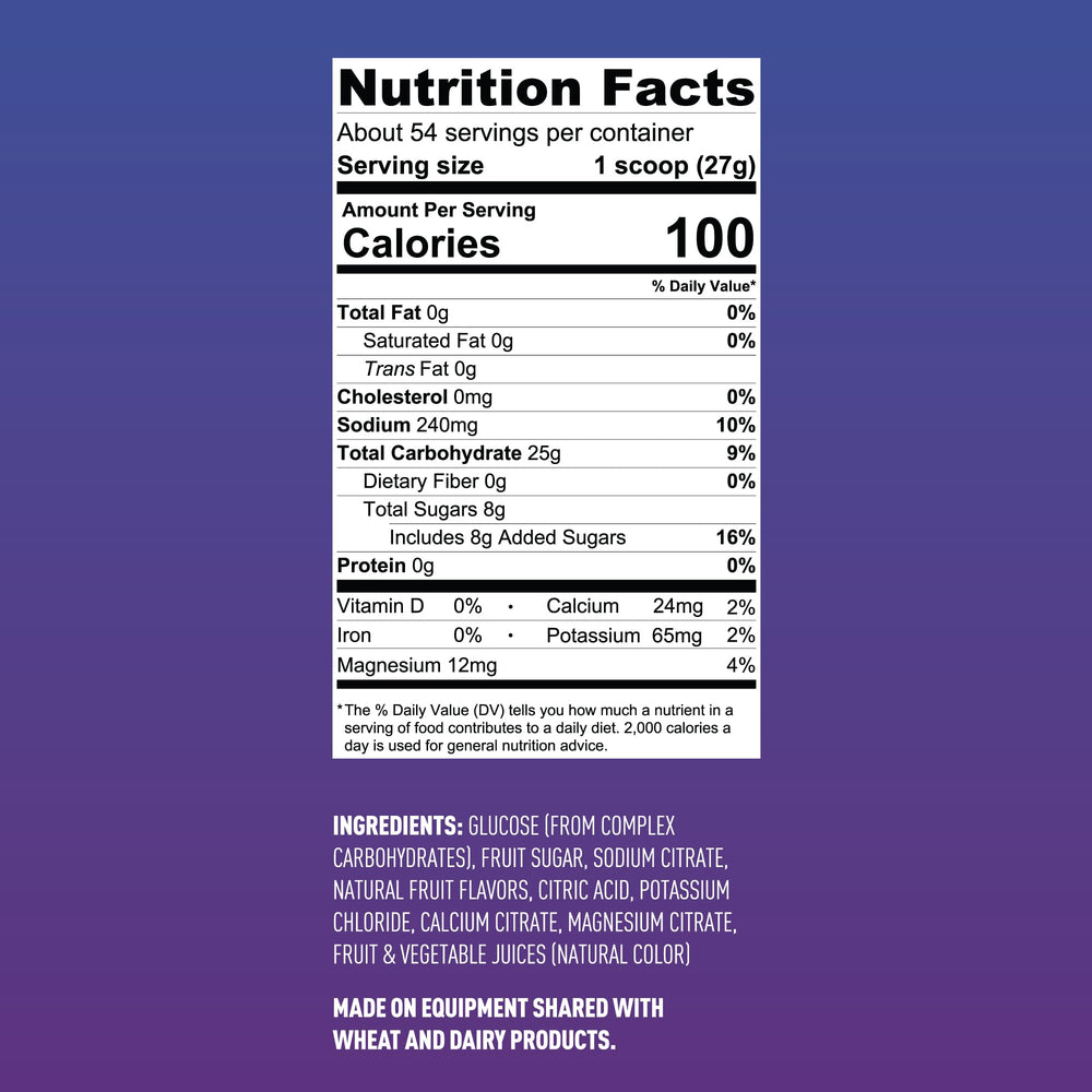 Fluid Performance gluten-free vegan badge highlighting dietary support.