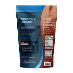 Fluid Recovery ingredients display highlighting glutamine and carb blend for recovery