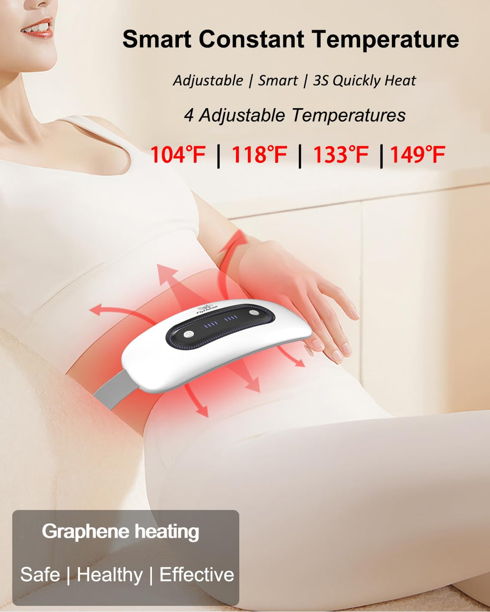 Flyhorse heating pad large coverage area suitable for belly, back, or neck.