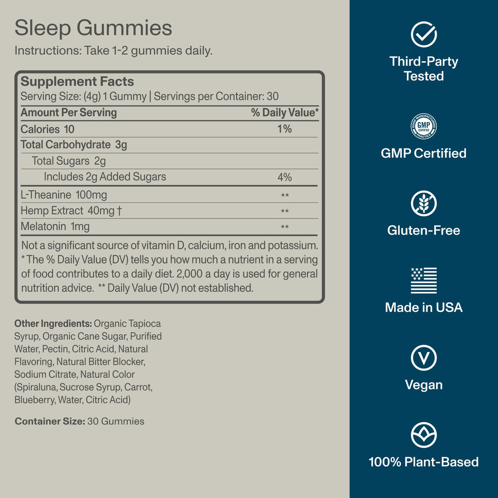 FOCL Sleep Gummies label packaging highlights non-habit forming claim