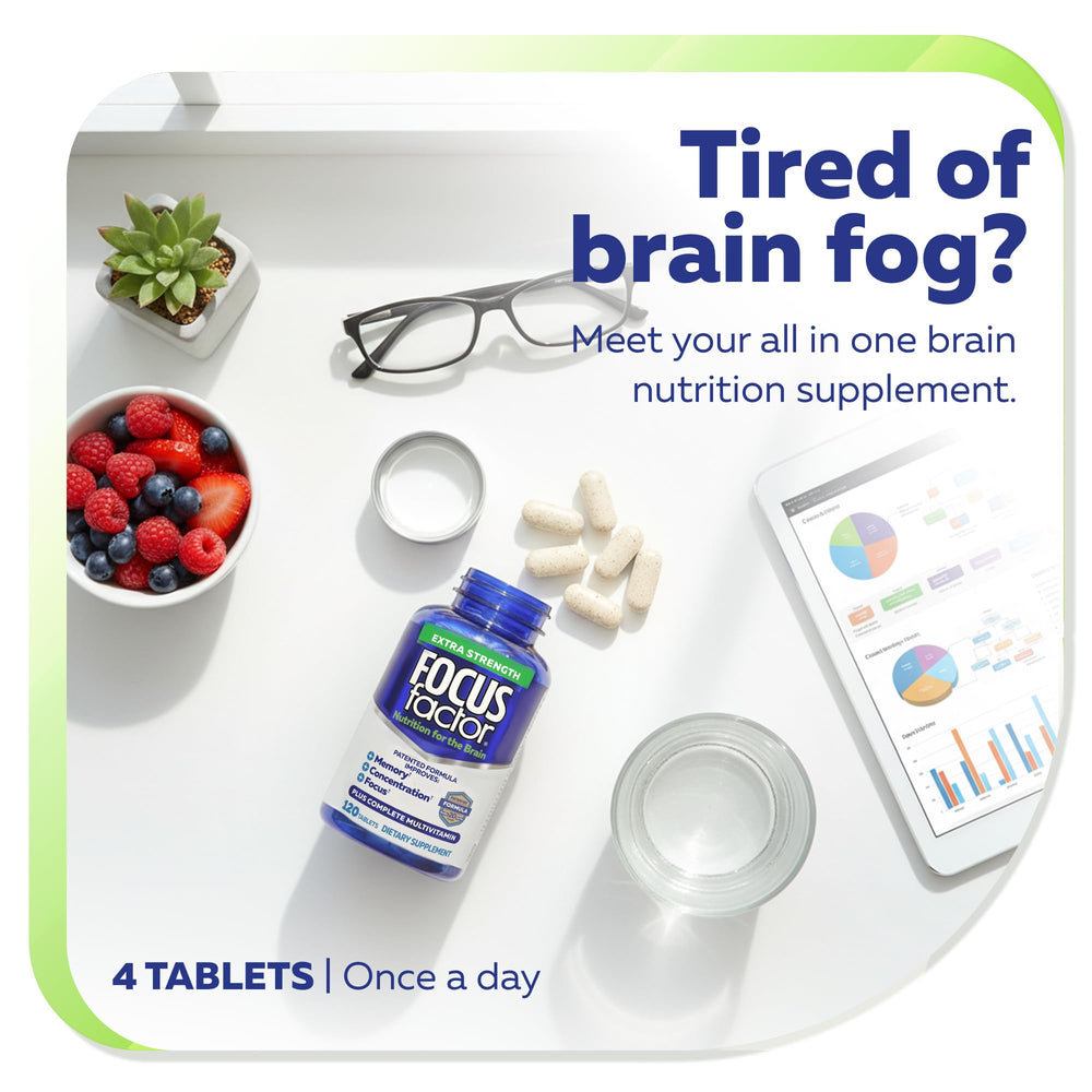 Detail of Focus Factor ingredients panel highlighting vitamins and minerals.