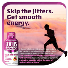 Focus Factor Focus + Energy Shot Tropical Punch packaging on display.