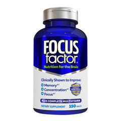 Focus Factor original bottle front view showcasing branding and daily brain support potential