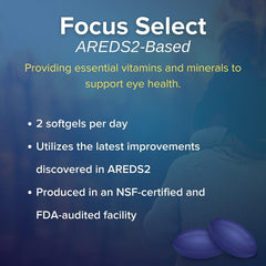 Morning-dose softgels from Focus Select AREDS2 support daily eye routine