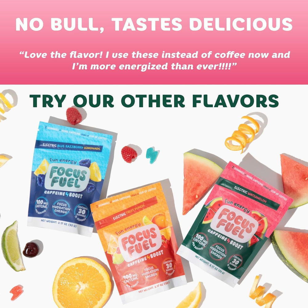FocusFuel Energy Chews label highlights Alpha GPC and L-Theanine for focus