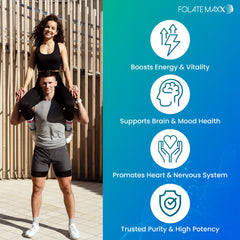 FOLATE MAXX active B complex bottle with B6 and B12 for energy support