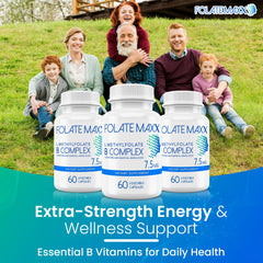 FOLATE MAXX capsules close-up, easy-to-swallow daily supplement