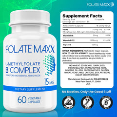 Folate Maxx non-GMO gluten-free label on packaging