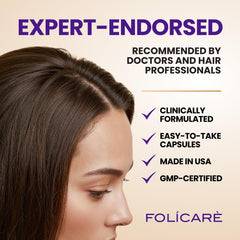 FOLICARE Collagen Keratin Probiotics bottle highlighting 50B CFU blend.
