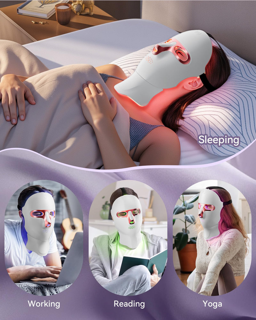 FOLOKE Sakura Pink compact mask suitable for home and travel use.