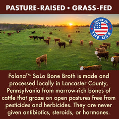 FOLONA Solo Bone Broth Powder dissolves instantly in cold water for easy mixing.