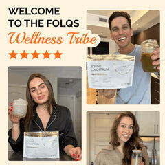 Folqs Bovine Colostrum Powder gastrointestinal balance visuals hint at gut comfort