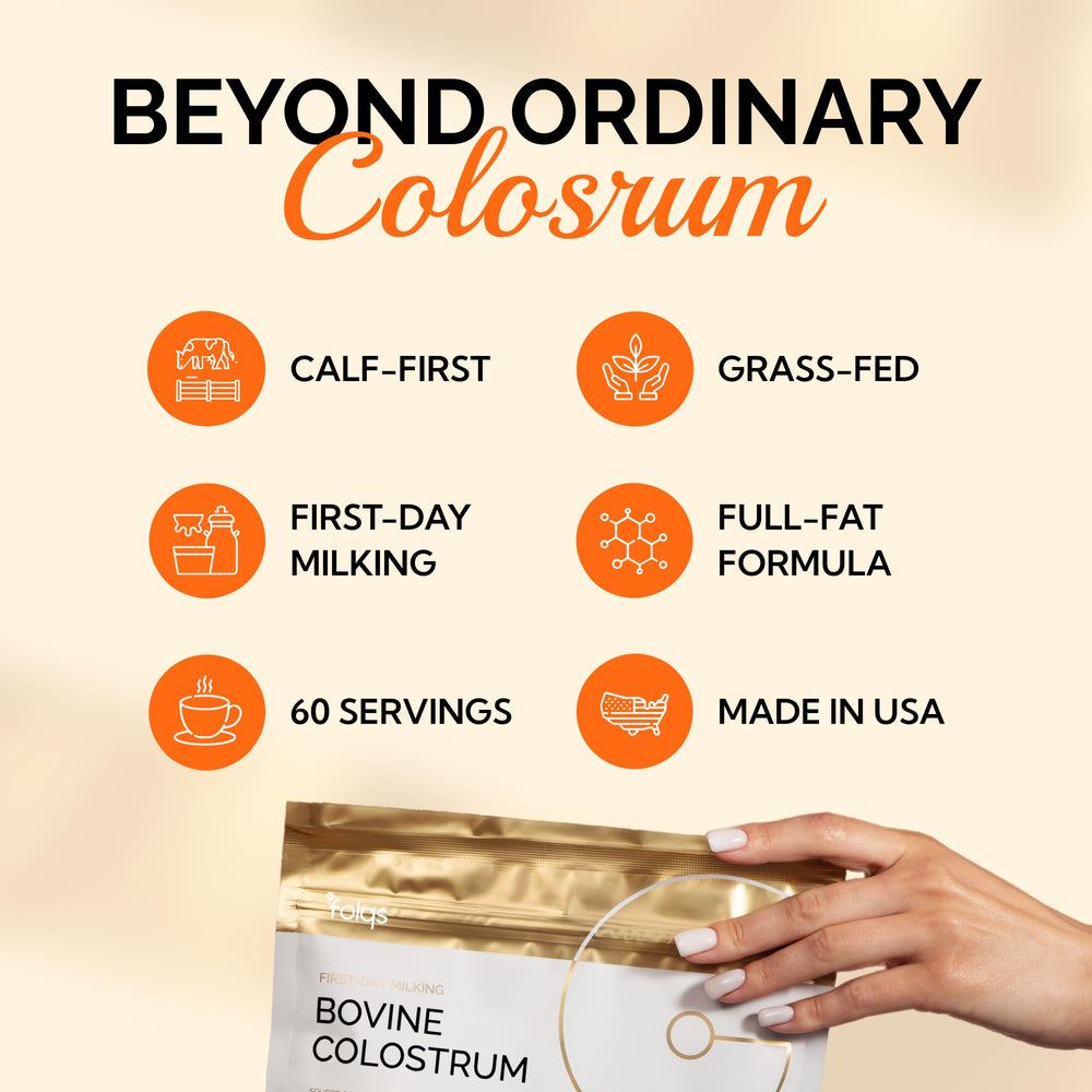 Folqs Bovine Colostrum Powder IgG immune support ingredients