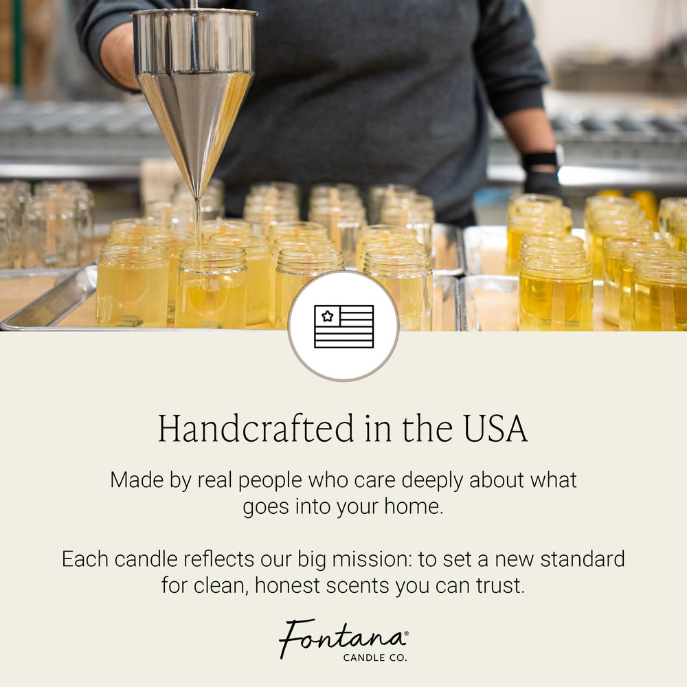 Fontana Candle Co home decor ambiance with a natural, elegant candle.