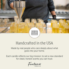 Fontana Candle Co home decor ambiance with a natural, elegant candle.