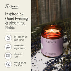 Fontana Candle Co natural ingredients beeswax coconut oil for clean burn