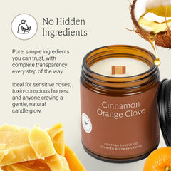 Fontana Candle Co wood wick crackle adds cozy ambience.
