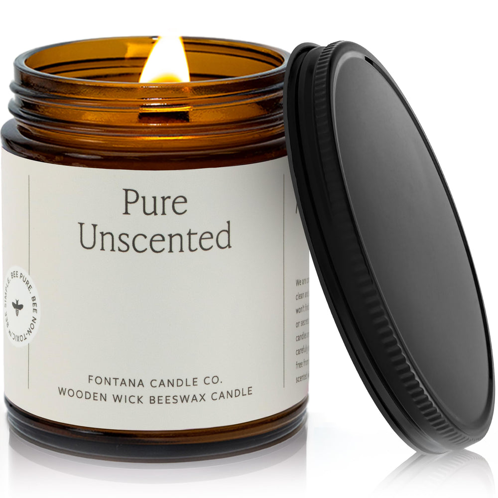 Fontana Candle Co wood wick beeswax jar candle for clean burn ambience