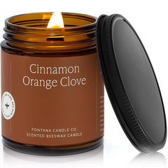 Fontana Candle Co wood wick beeswax jar with a clean crackling burn.