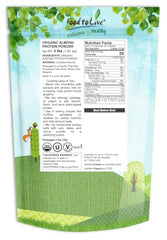 Food to Live almond protein powder canister close up — high quality powder for smoothies.