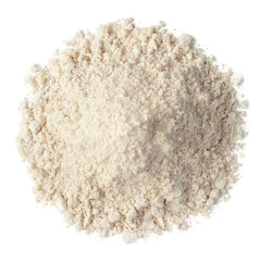 Food to Live almond protein powder scoop in bowl — adds natural protein to baked goods.