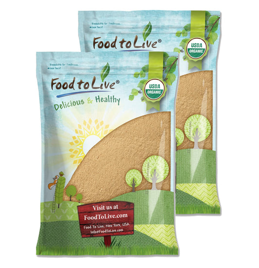 Food to Live amla powder bag front view, organic and non GMO packaging.