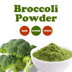Food to Live broccoli powder added to a cooking dish for vibrant color and fiber.