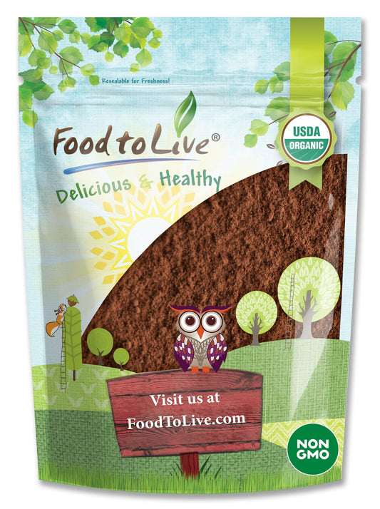 Food to Live Chaga powder container showing a 12 oz jar for daily wellness