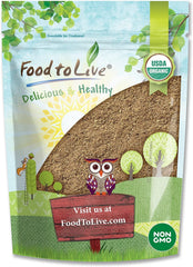 Food to Live psyllium husk powder bag highlighting high fiber content