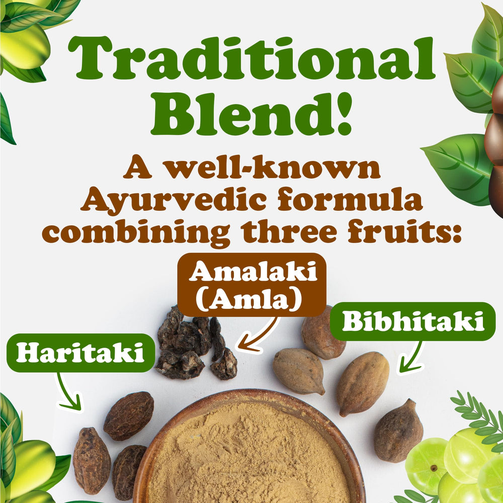 Food to Live Triphala powder smoothie mix; adds tangy flavor.