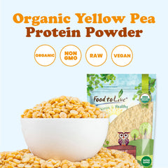 Food to Live vegan protein powder scoop with bowl of batter