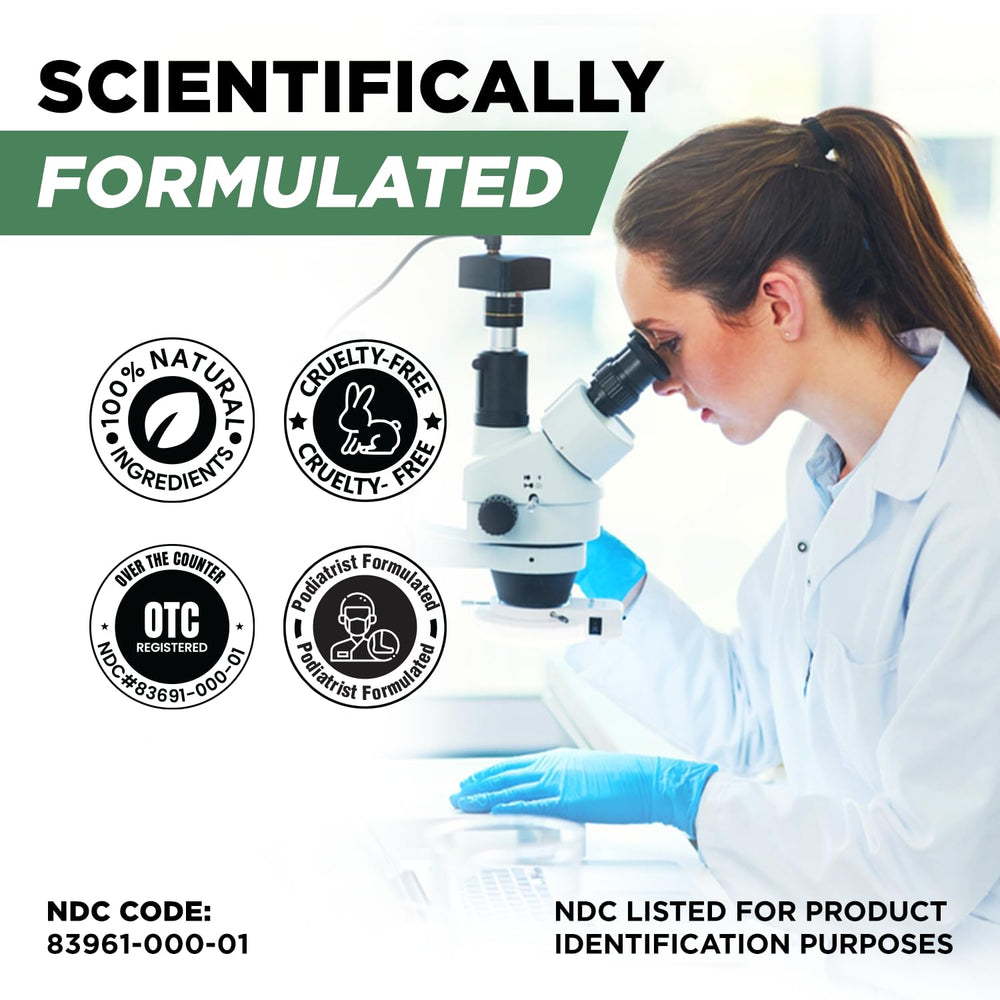 FOOT CURE nail and skin nourishment scene conveys natural care benefits.