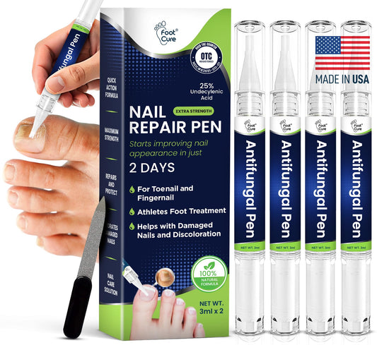 FOOT CURE Nail Repair Pen packaging shown for convenient at-home use