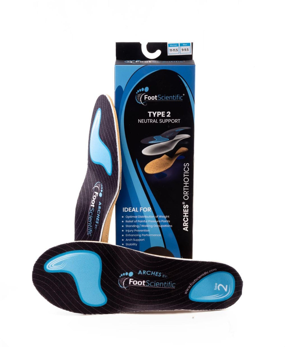 FootScientific Arches Insoles Type 2 with shock absorbing gel pads for daily comfort