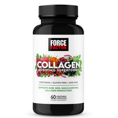 Force Factor Collagen Boosting Superfoods bottle cap showing daily serving.