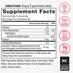 Close-up of Force Factor Creatine Gummies texture and vibrant color