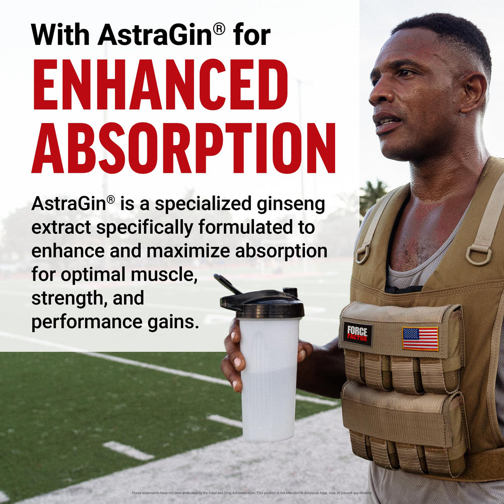 Force Factor Creatine HMB Powder athletic scene showing energy and focus